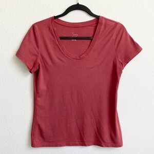 A New Day Women's Dark Pink Round Neck Short Sleeve T-Shirt